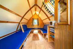 Wigwam camping cabin interior