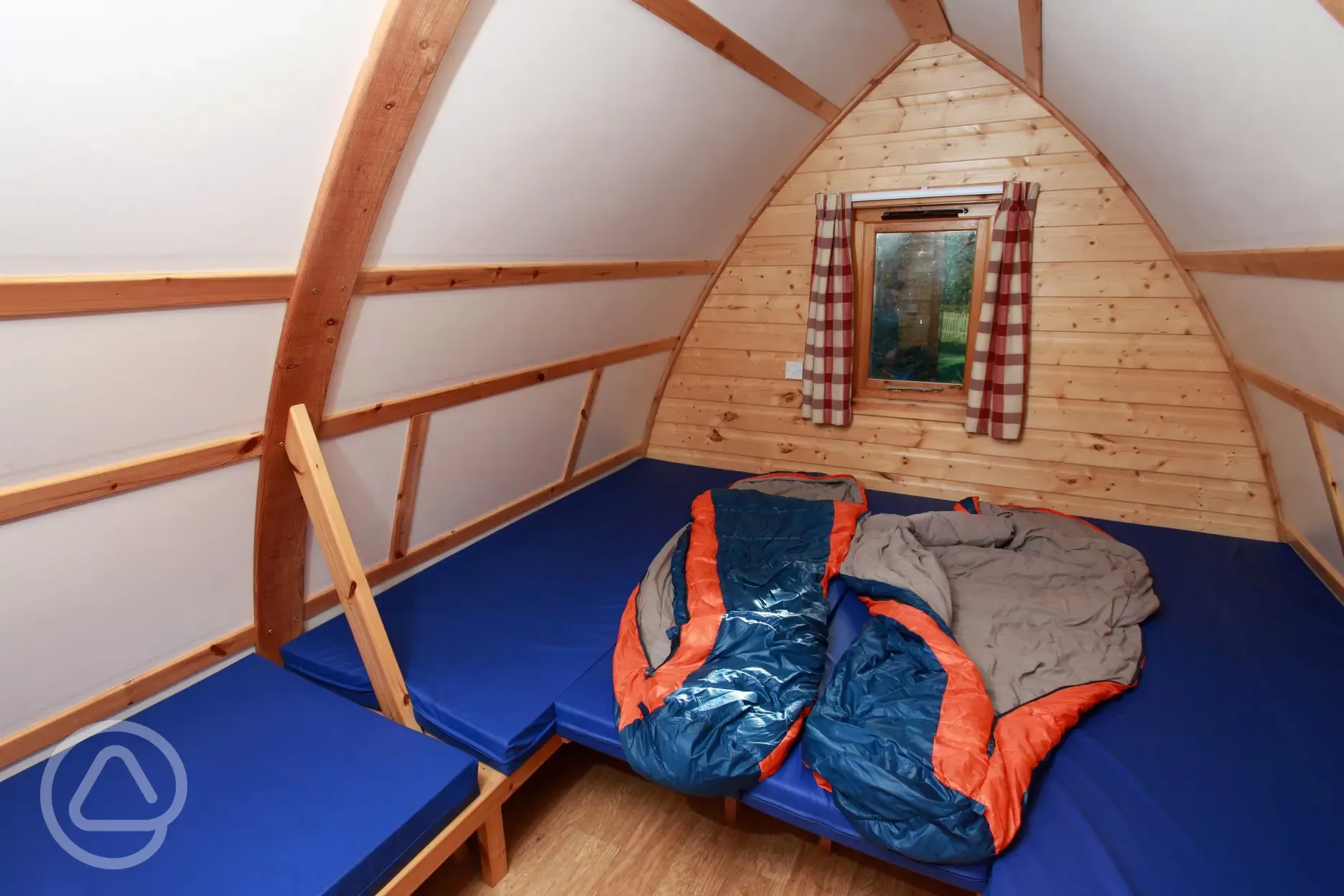Wigwam camping cabin interior