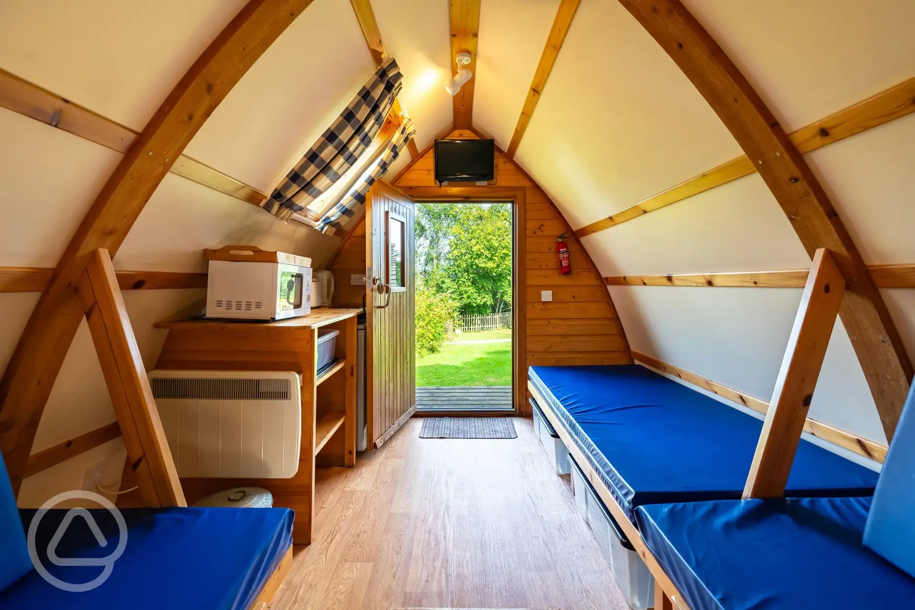 Wigwam camping cabin interior