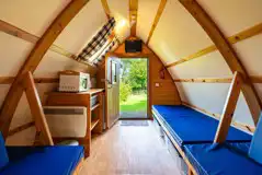 Wigwam camping cabin interior