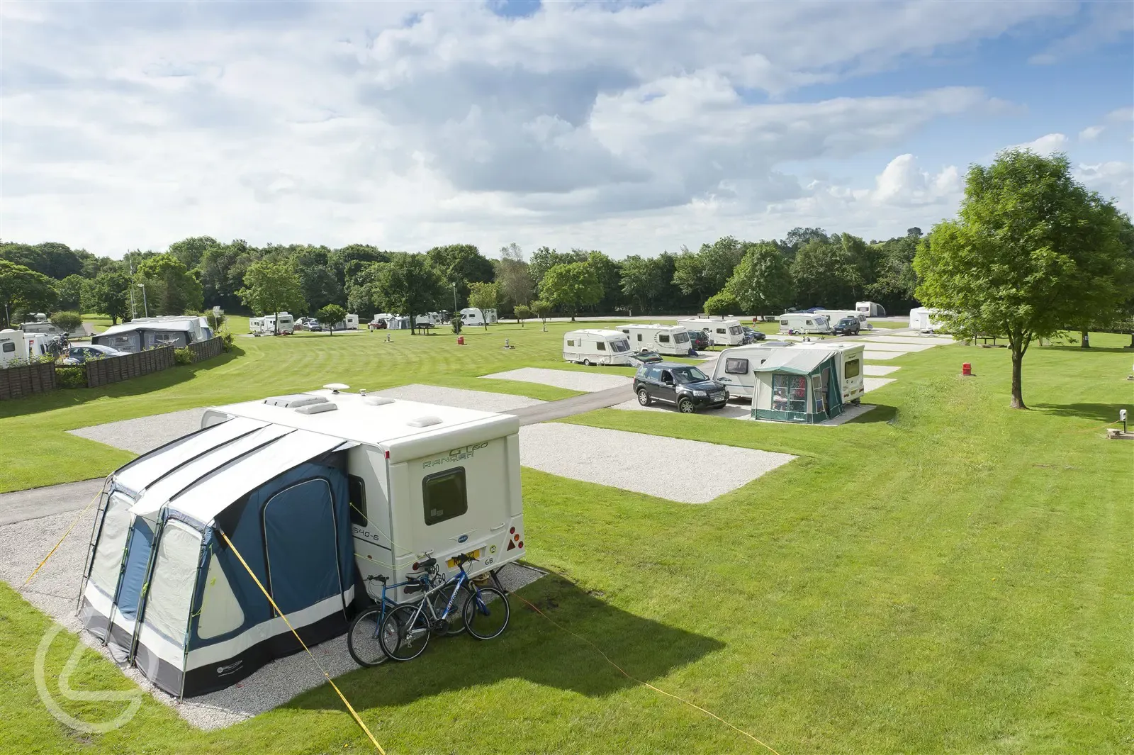 View of Caravans, Motorhomes and Tents at Alton the Star Club Campsite