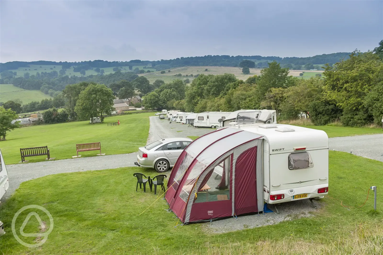 Units pitched at Bakewell Club Campsite