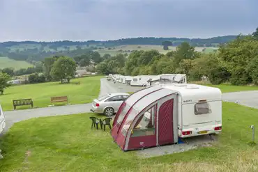 Units pitched at Bakewell Club Campsite