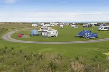 Units pitched at Beadnell Bay Club Campsite