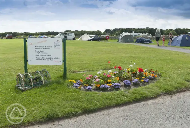 Entrance to Beadnell Bay Club Campsite