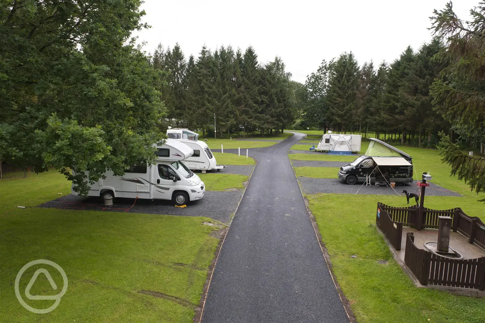 Units on Hardstanding pitches at Blackmore Club Campsite
