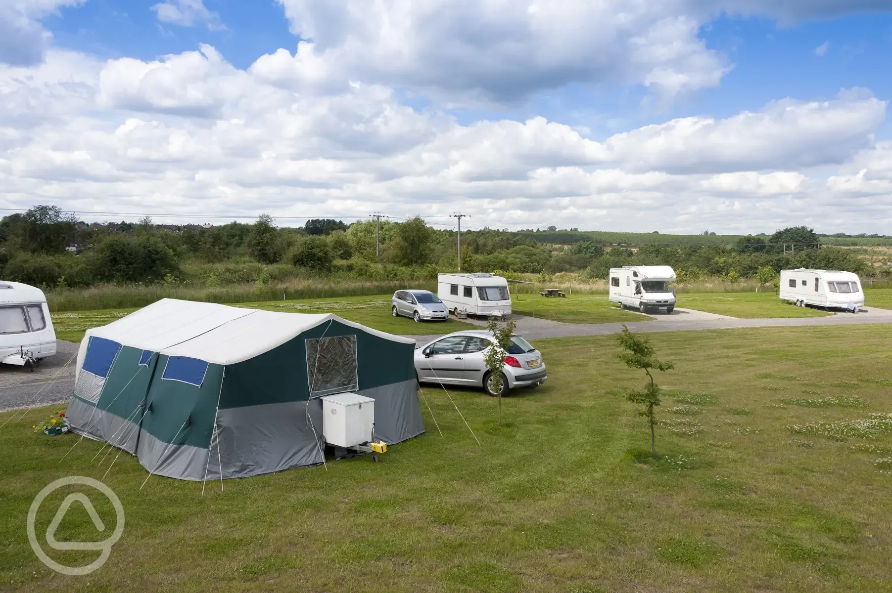 View of pitched tents