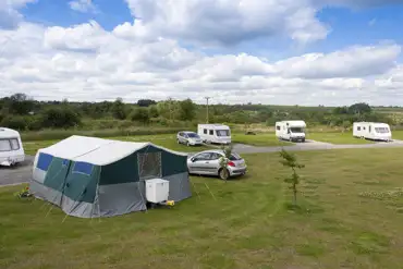 View of pitched tents