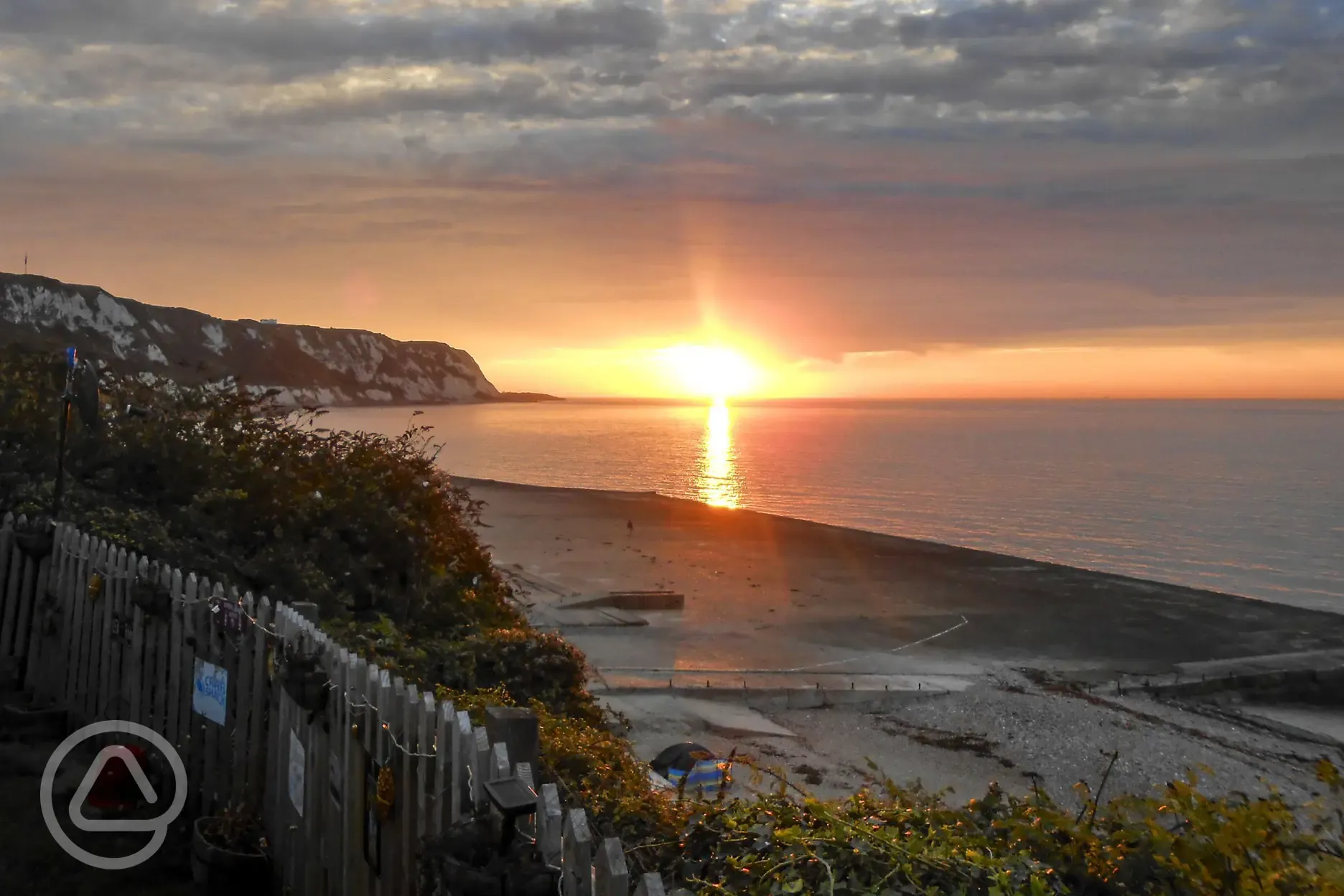 Sunset at Folkestone Camping and Caravanning
