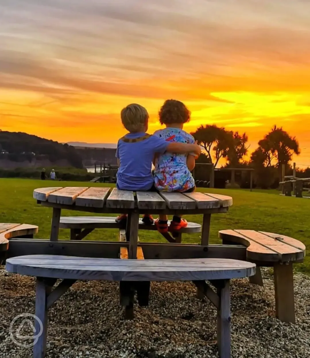Children and sunset