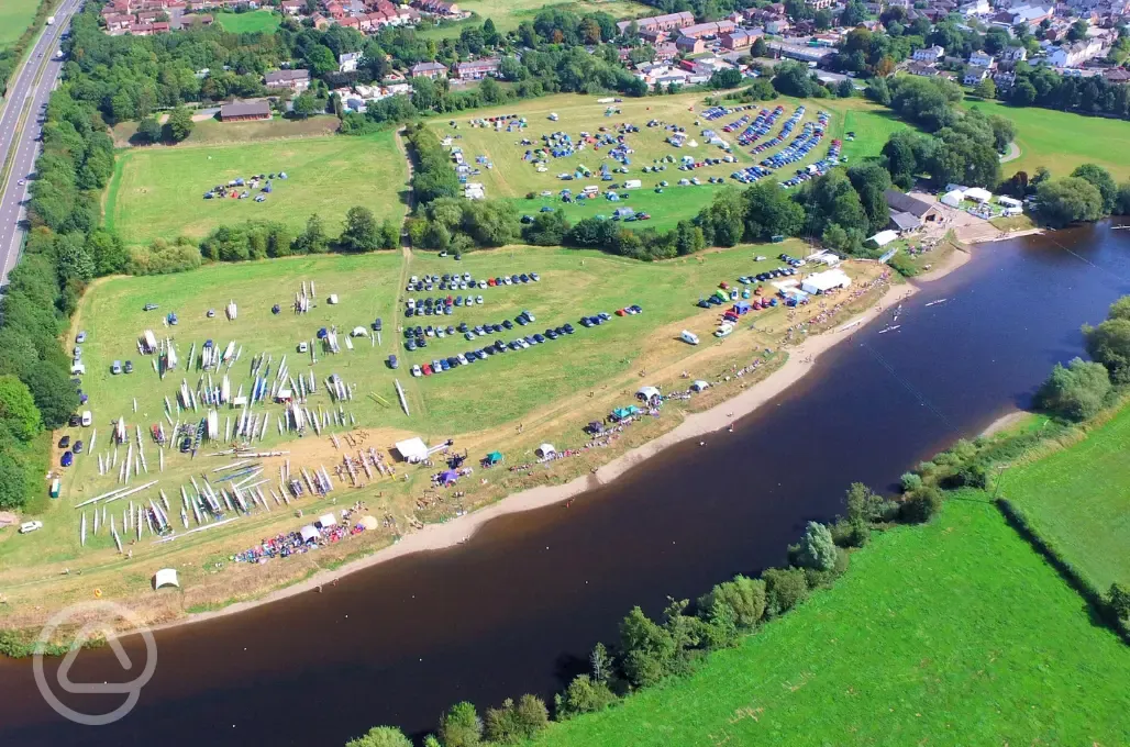 Aerial of the site and River Wye