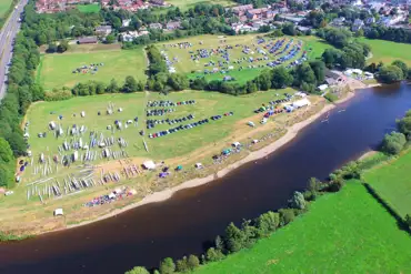 Aerial of the site and River Wye