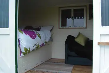 Comfortable memory foam mattress bed already made up for your arrival in the shepherds hut.