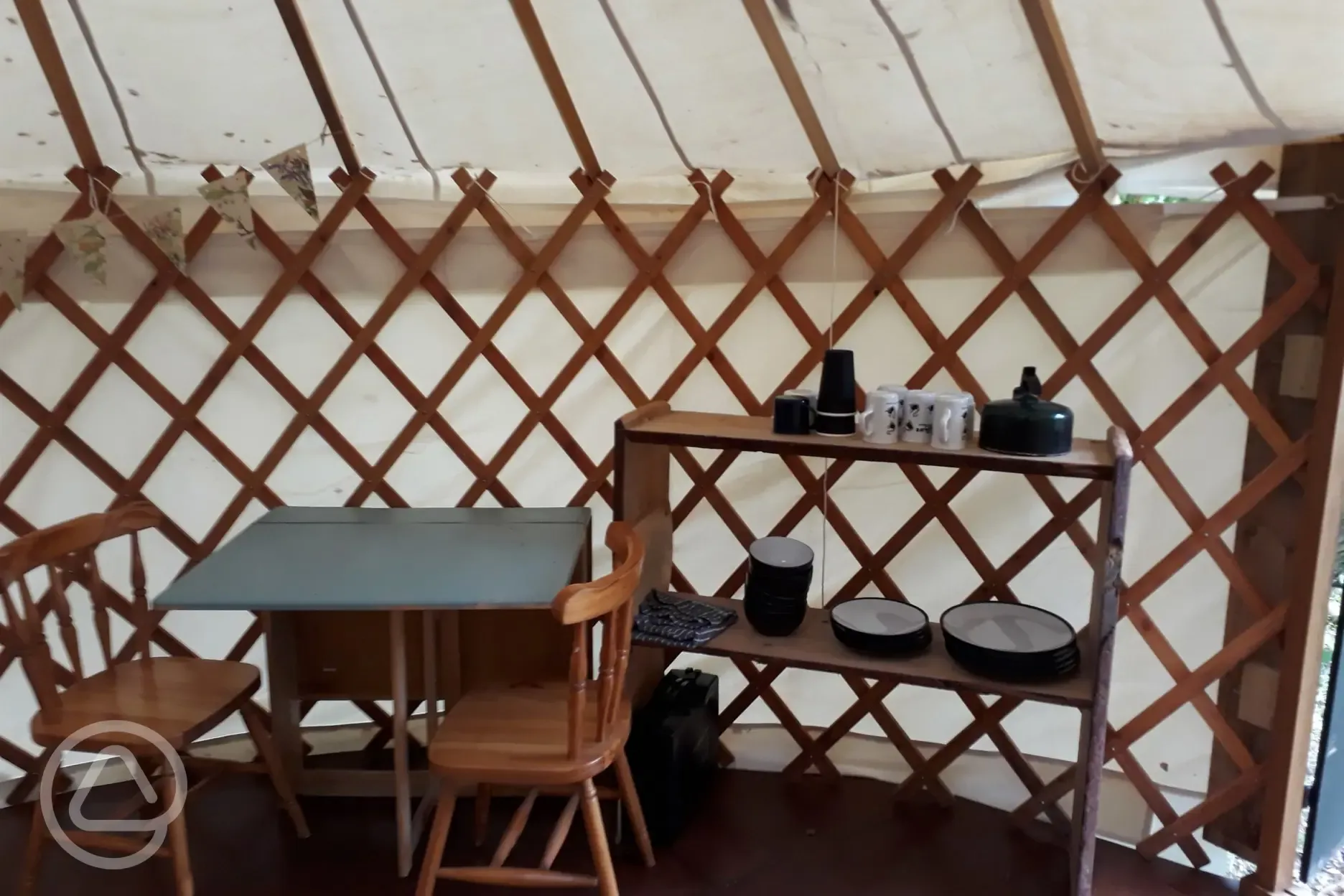 Badger yurt interior