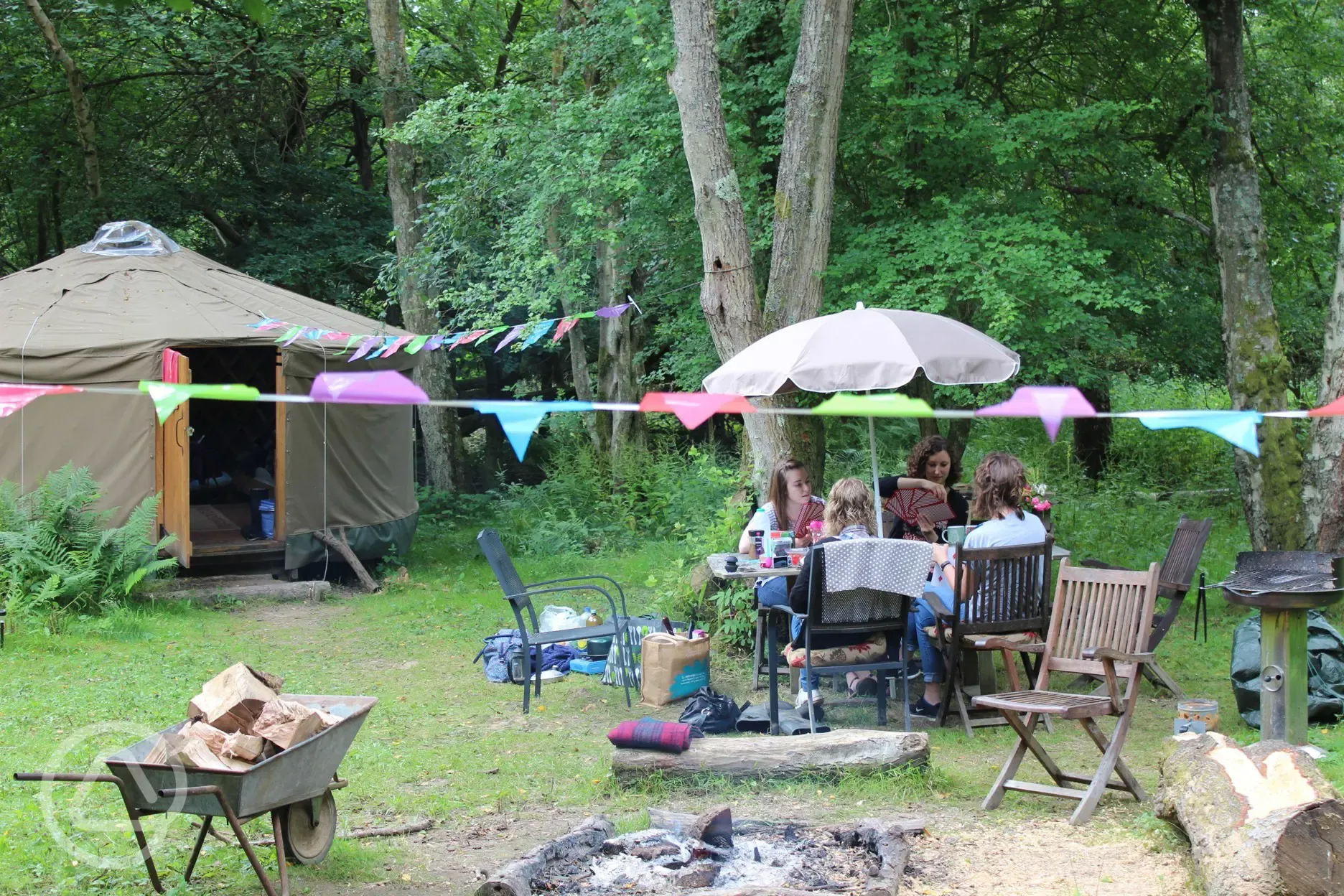 Campers at Owl yurt