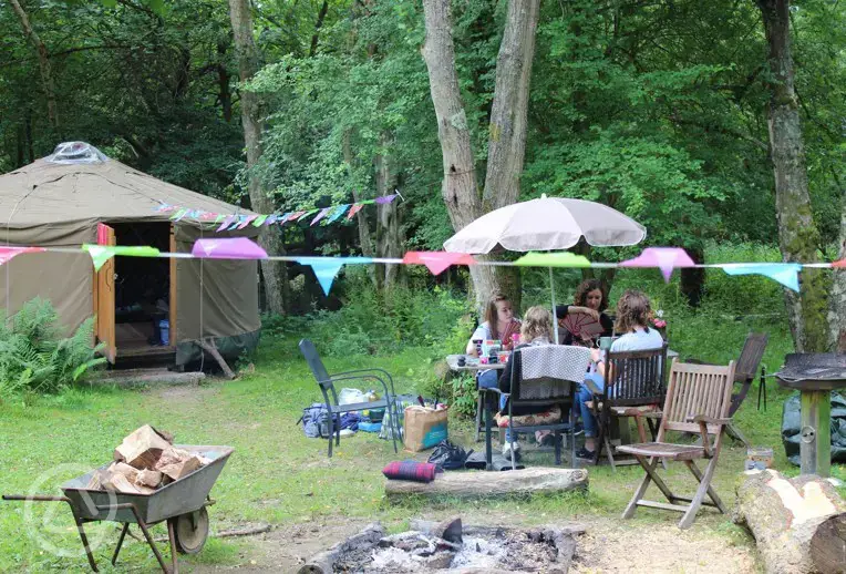 Campers at Owl yurt
