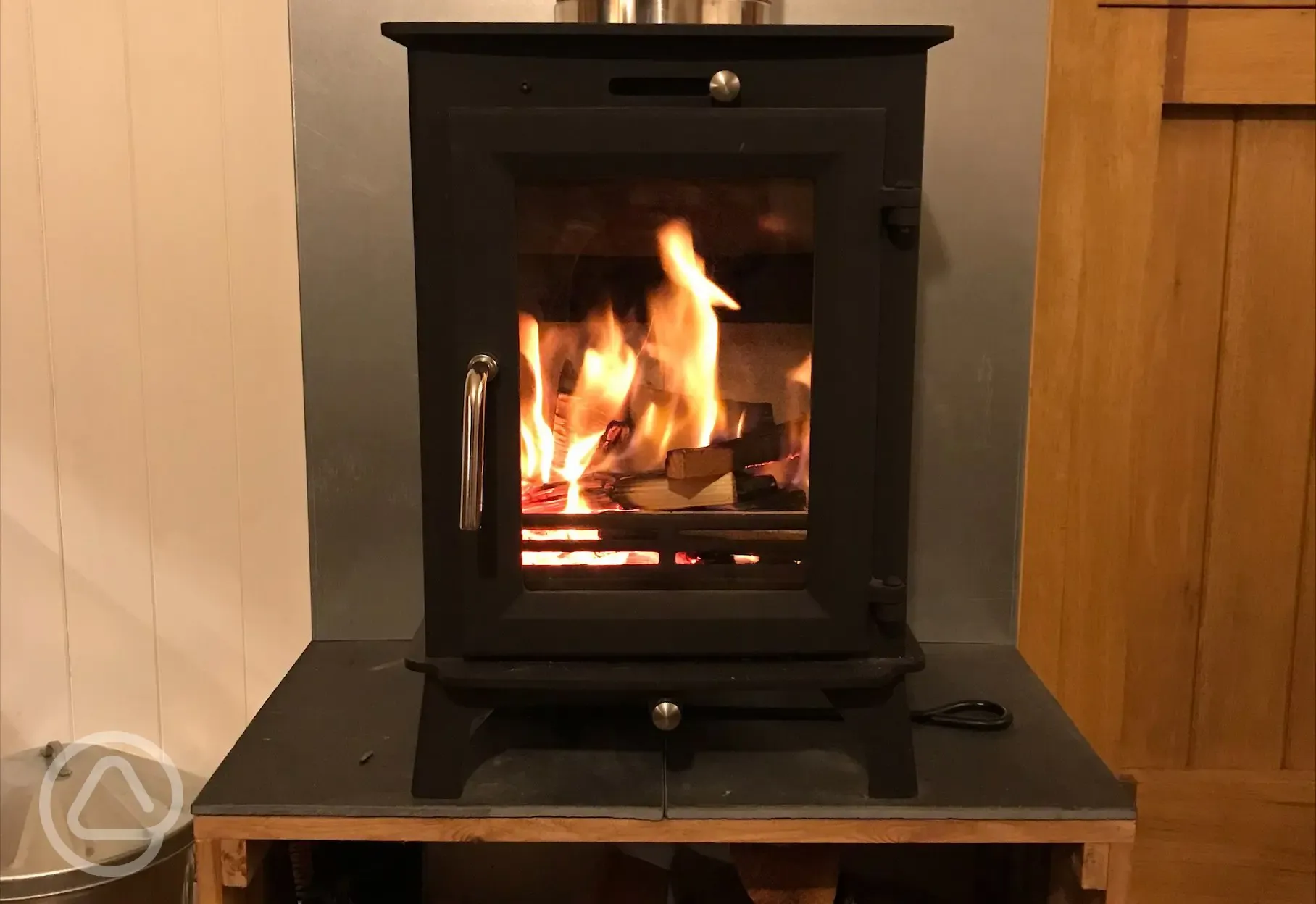 Shepherd's hut log burner 