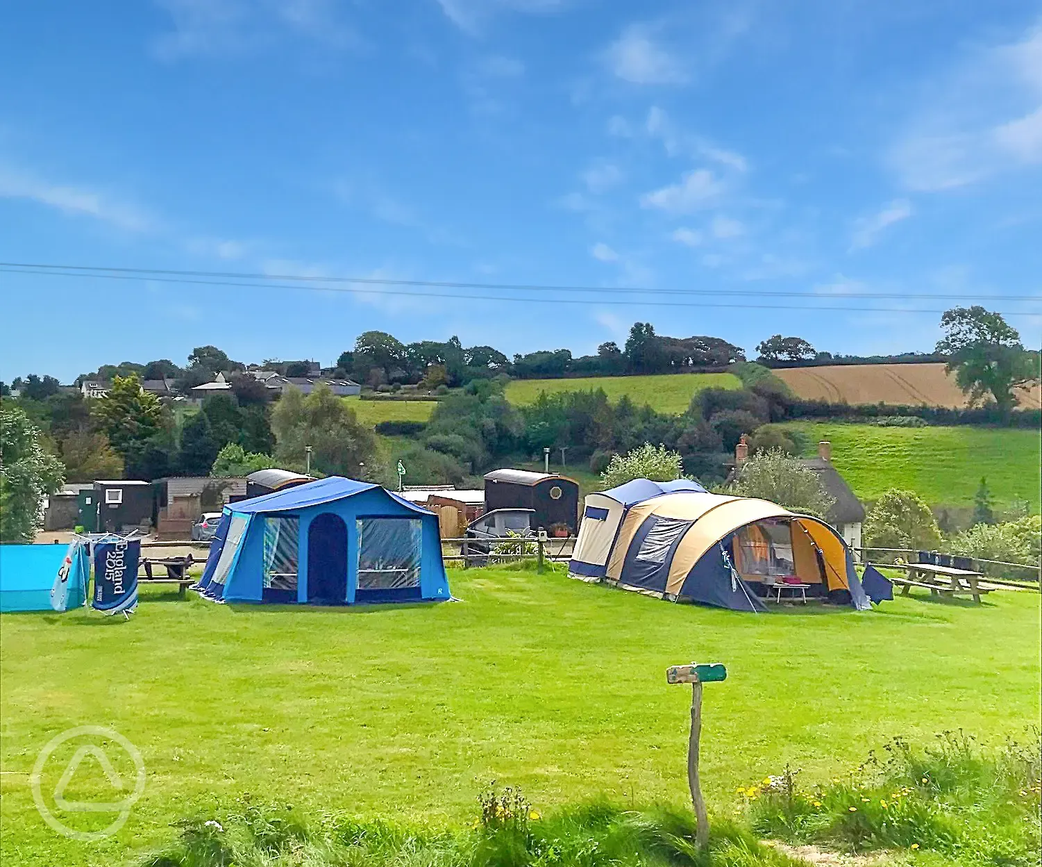 Grass tent pitches 