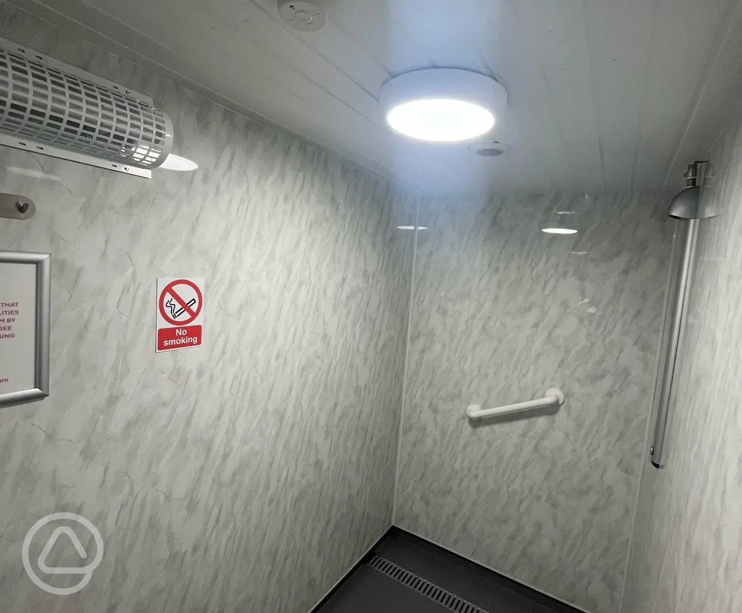 Shower in communal facility block