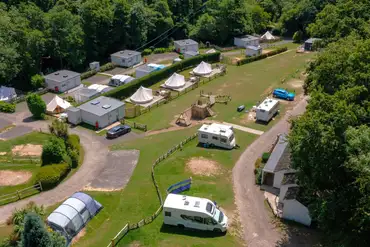 Aerial of Bluebell Coppice Park with a central play park