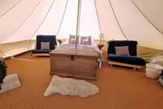 Ensuite bell tent interior