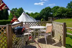 Bell tent outdoor decking
