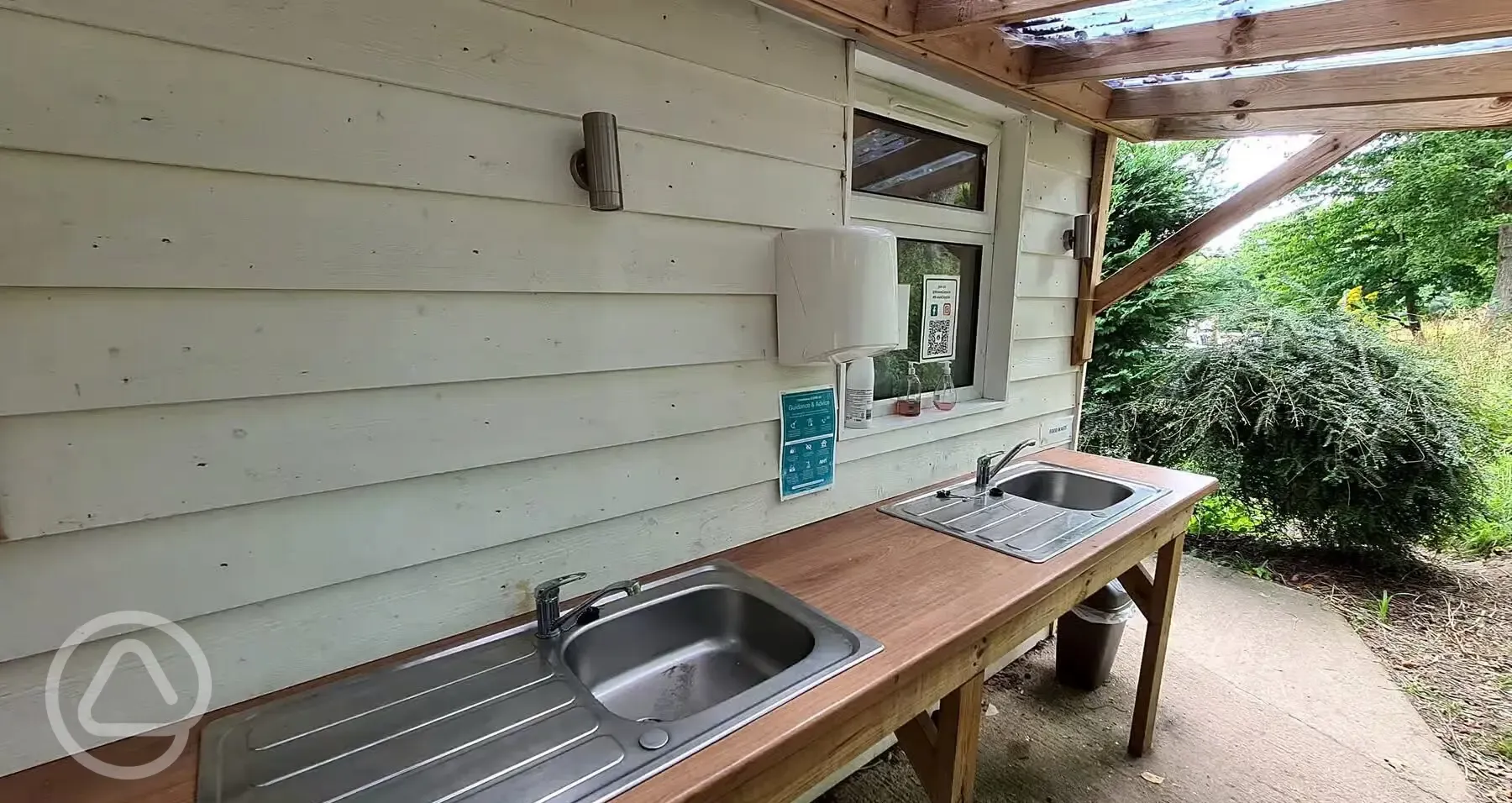 Outdoor washing up area