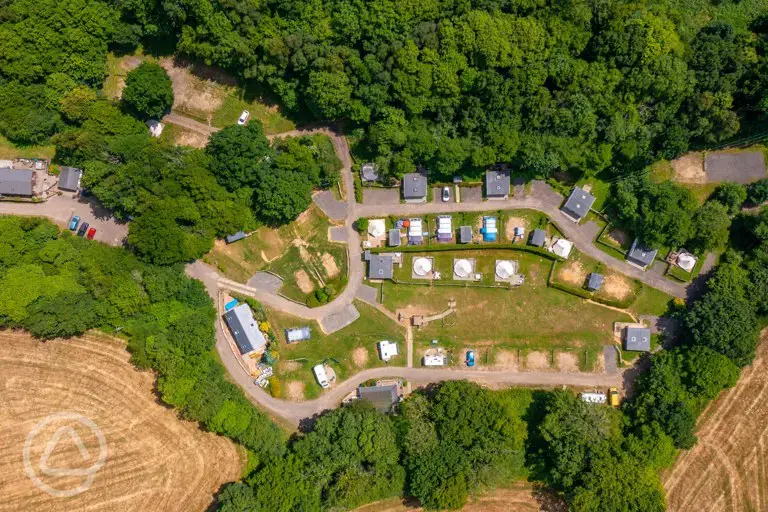 Bird's eye view of the campsite