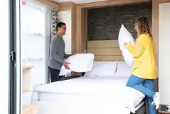 Ensuite glamping pod folding double sofa bed (bedding included) Ensuite glamping pod folding double sofa bed (bedding included)