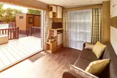 Ensuite glamping pod interior with a TV Ensuite glamping pod interior with a TV
