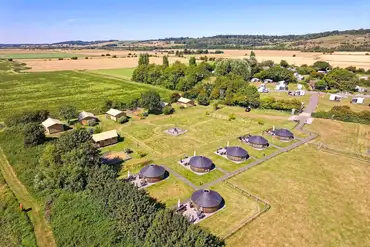 Daleacres Experience Freedom Glamping aerial of safari tents and yurts