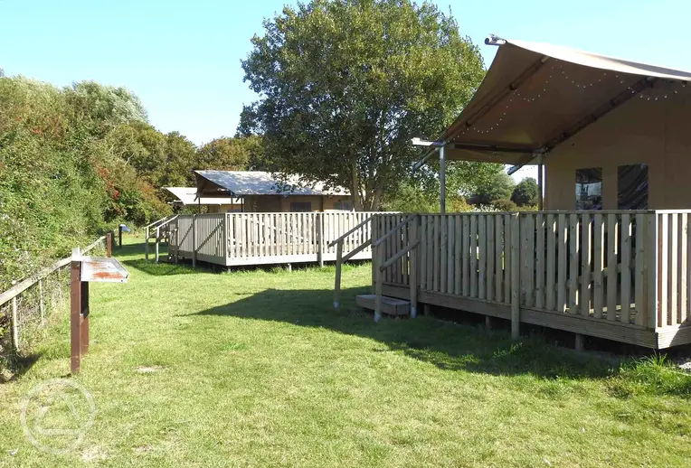 Safari tents with private deckings