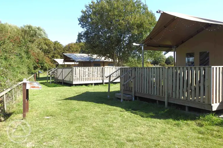 Safari tents with private deckings