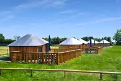Wooden yurts at Daleacres Experience Freedom Glamping
