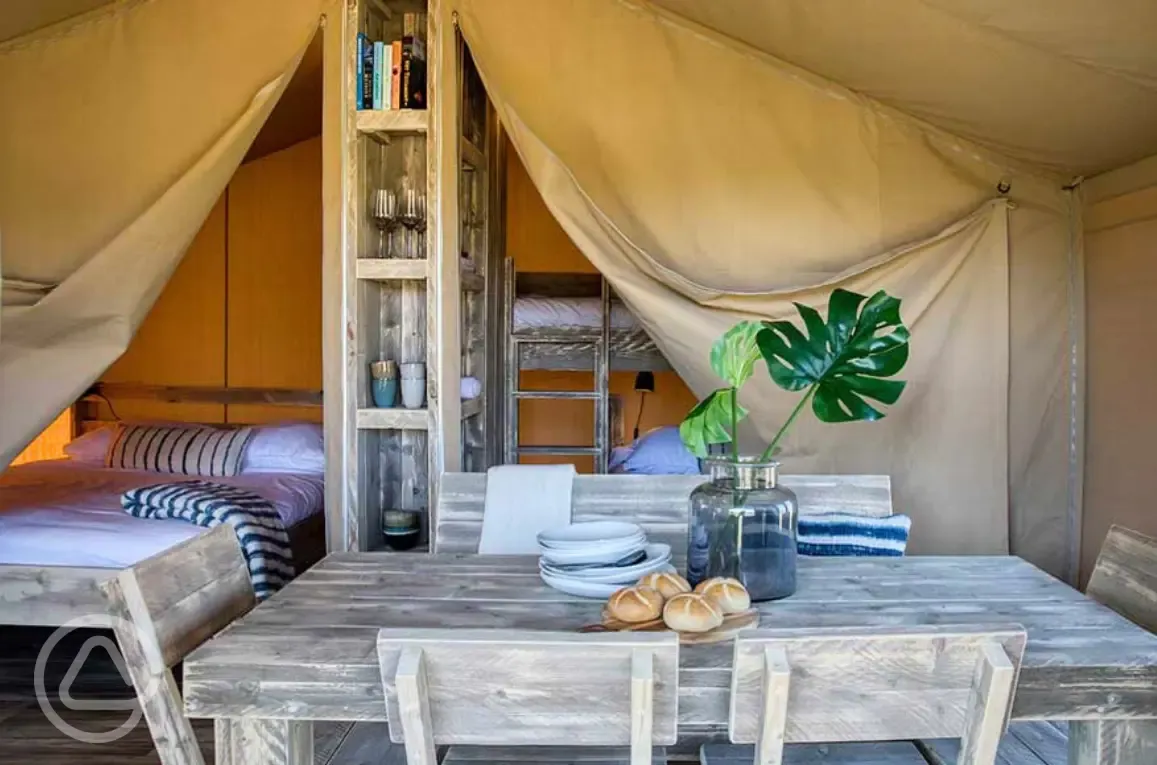 Safari tent interior