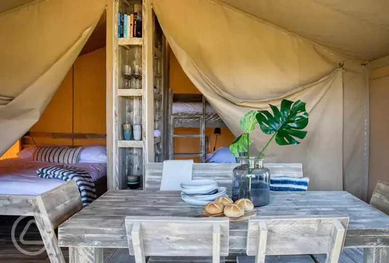 Safari tent interior