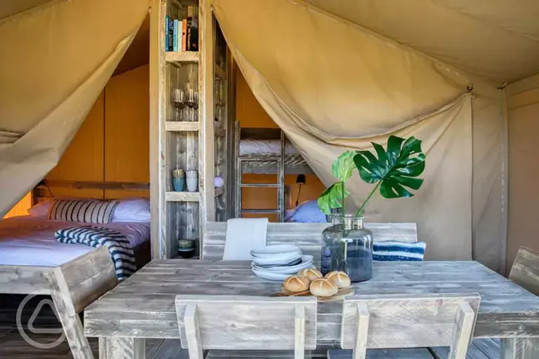 Safari tent interior