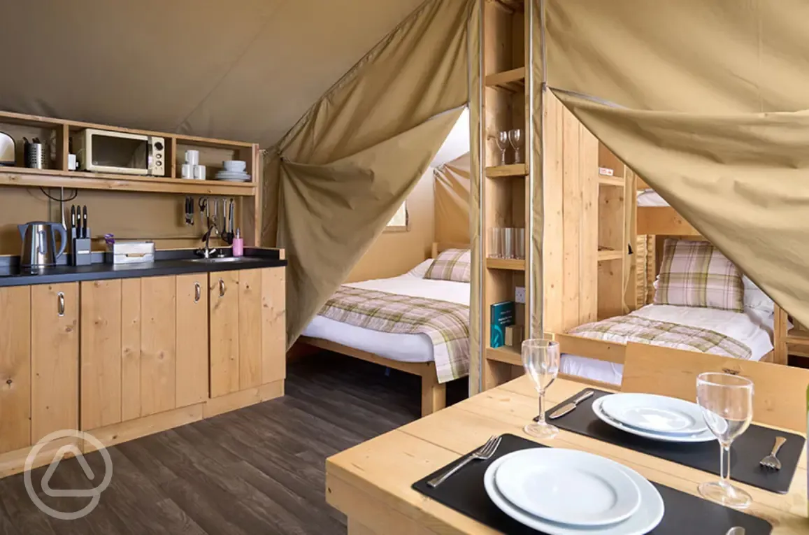 Safari tent interior