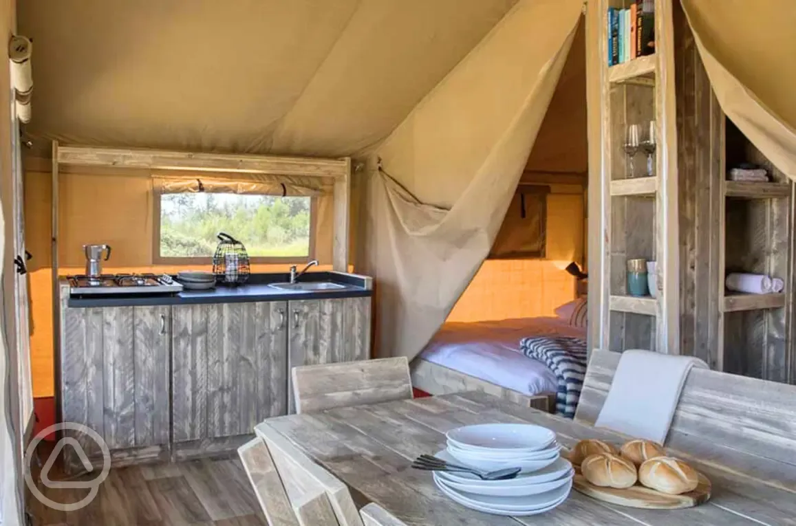 Safari tent interior