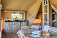 Safari tent interior