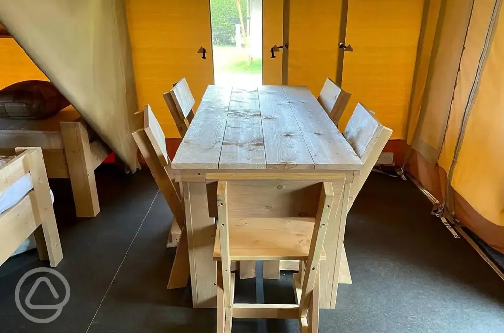 Safari tent dining table