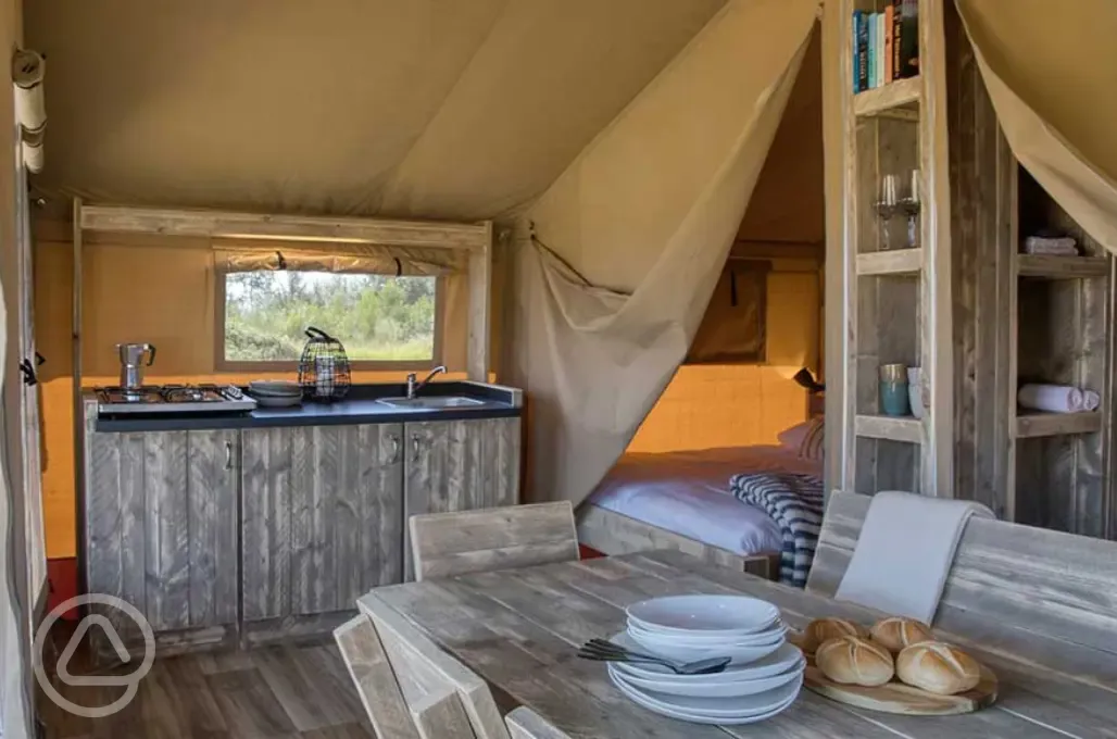 Safari tent interior