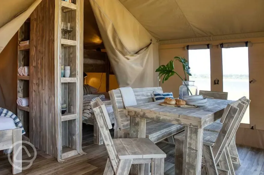 Safari tent interior