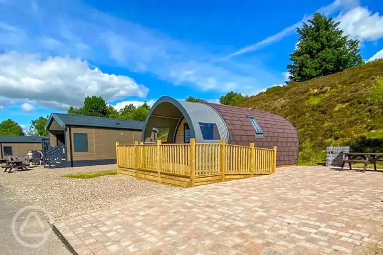 Accessible ensuite glamping pod with a ramp entrance