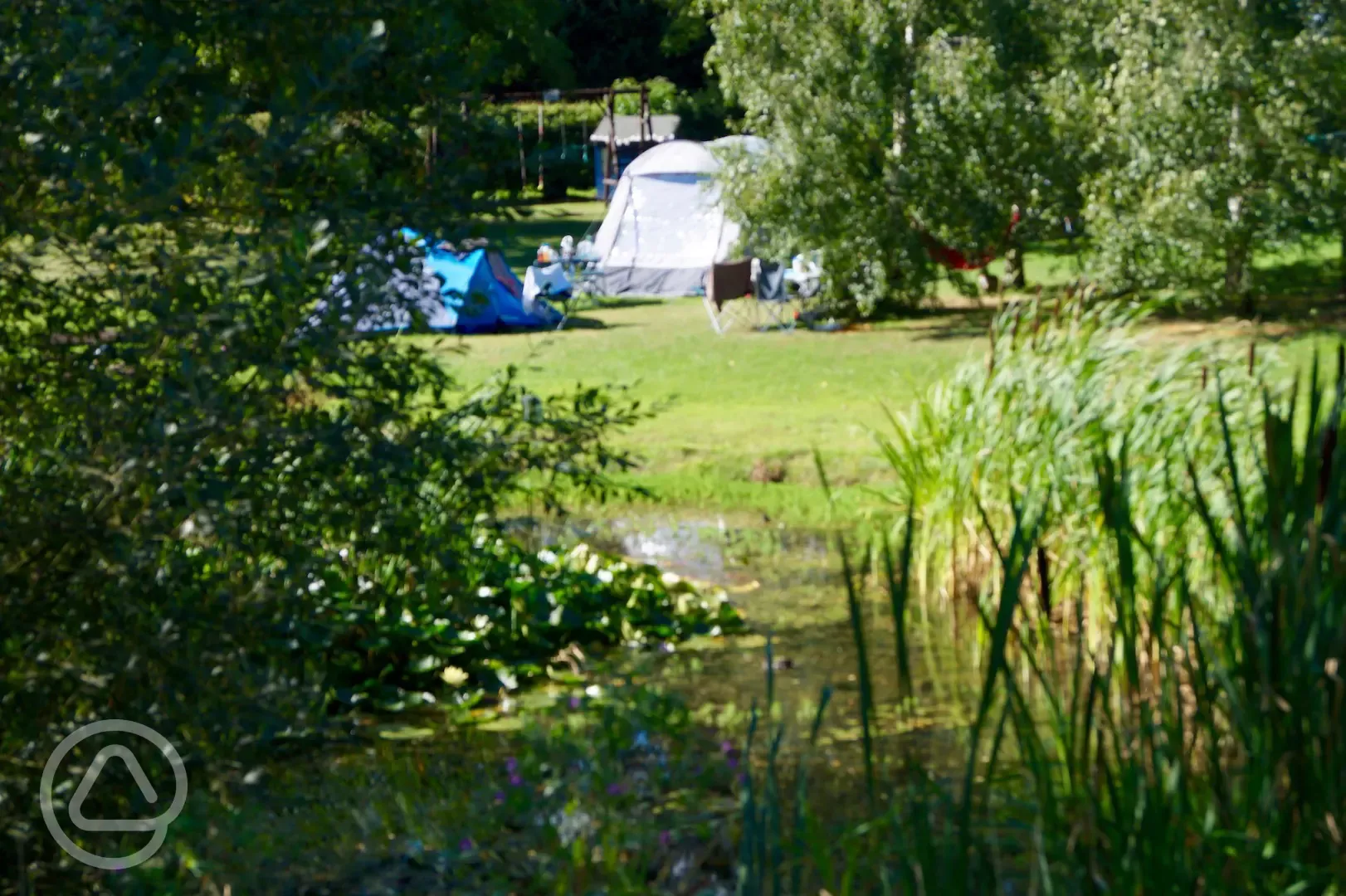 View from behind Pond to Camping Pitch in front of play Area