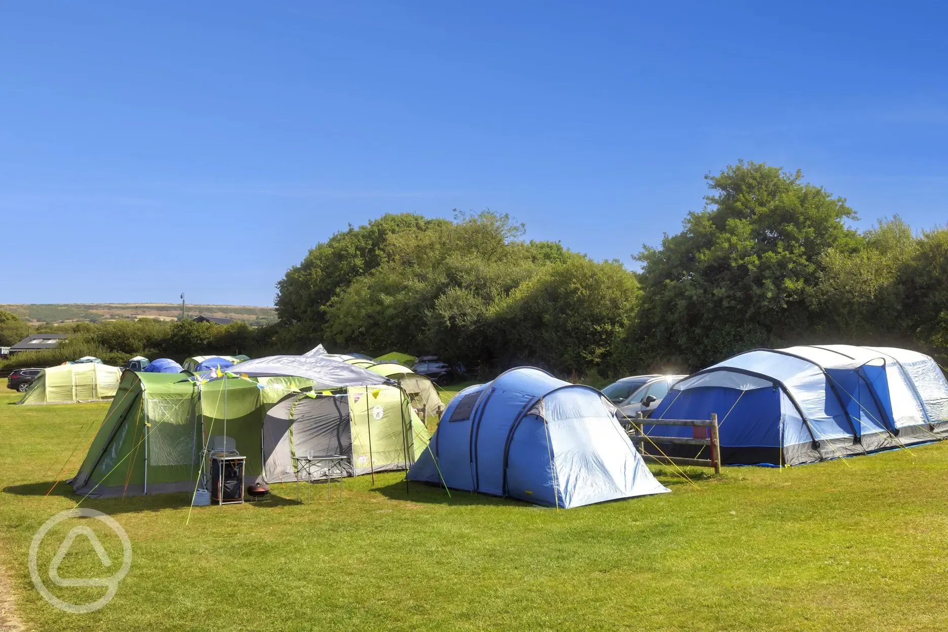 Large tents on the camping field