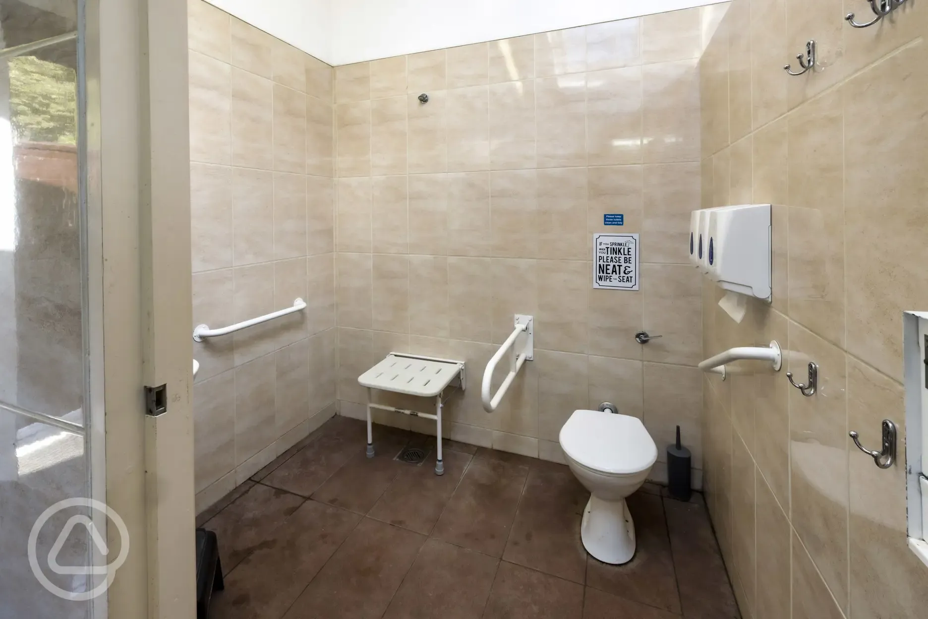 Accessible toilet and wet room with grab rails