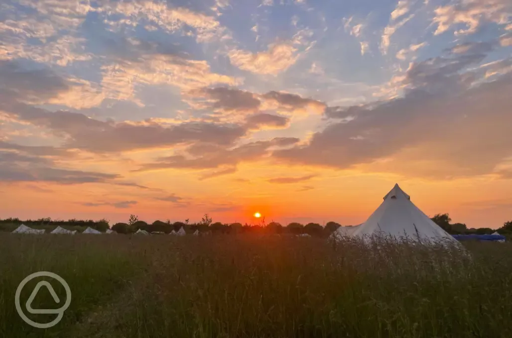 Campsite at sunset