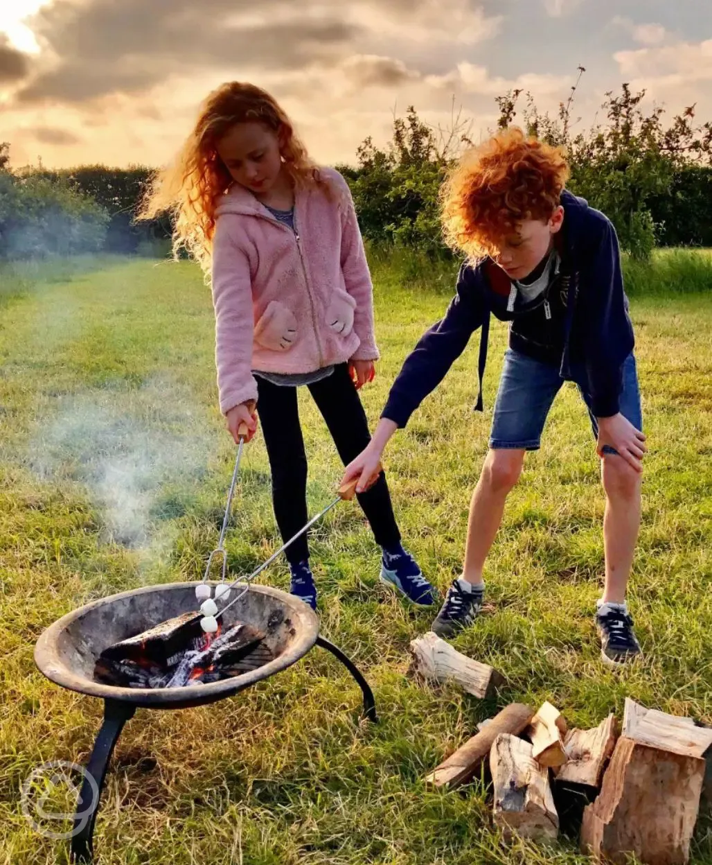 Fire pits available for hire. Logs and kindling are sold onsite