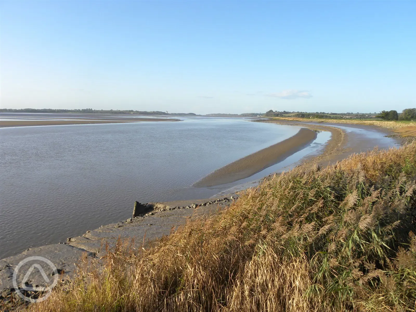 View towards the Severn Bridges at low tide